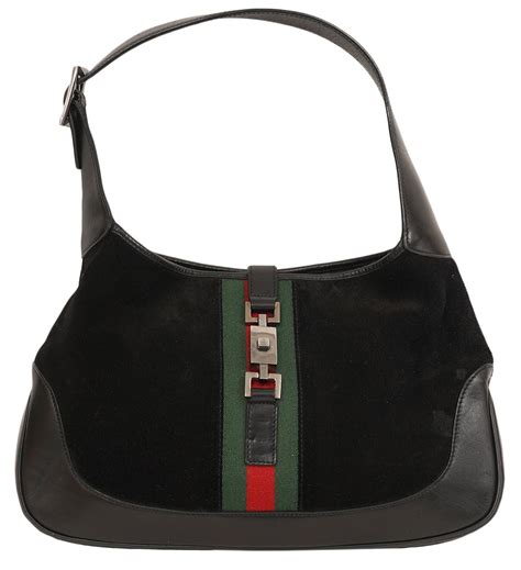 gucci black shoulder bag vintage|Gucci vintage suede bag.